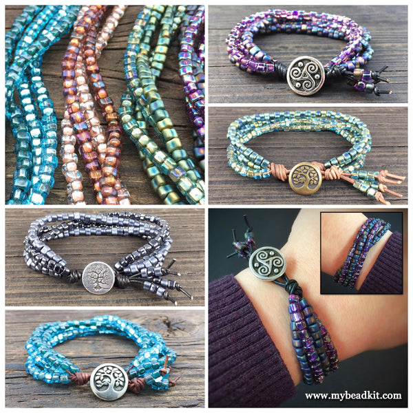 Macrame Jewellery Making Kit Wrap Bracelet & Crystal Beads